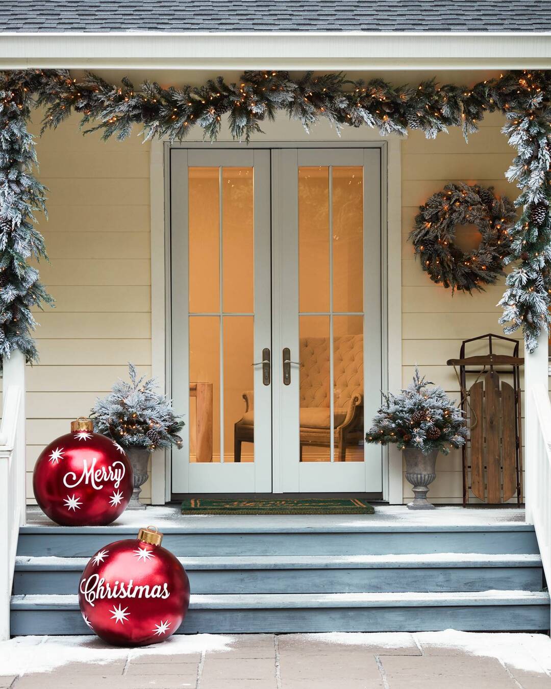 FestiGlow -Opblaasbare Kerstbal met LED-lampjes voor buitendecoratie