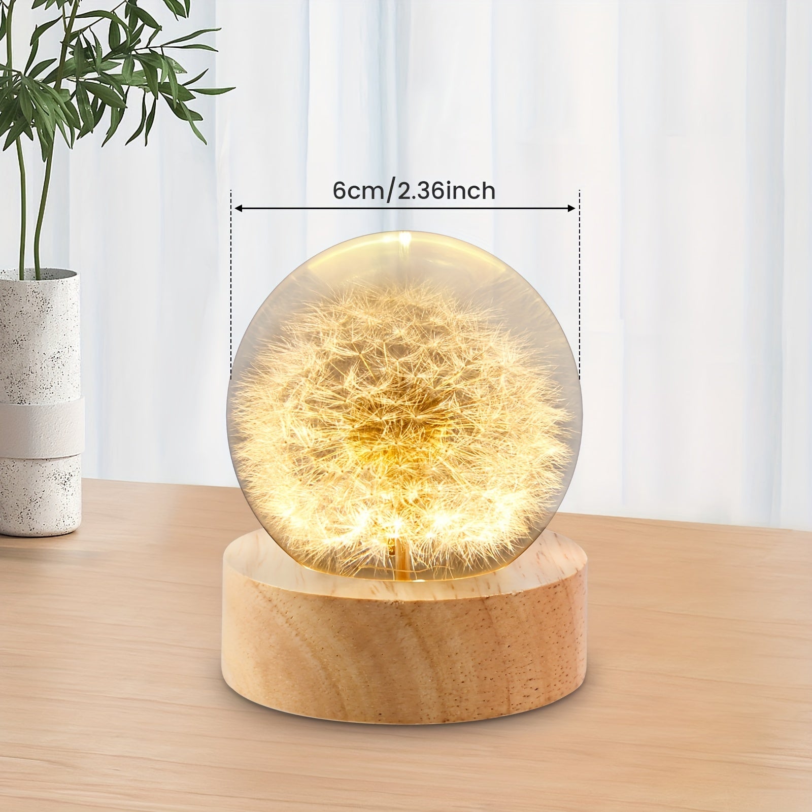 FluffGlow - Kristallen LED-bollamp voor een rustige, gezellige sfeer
