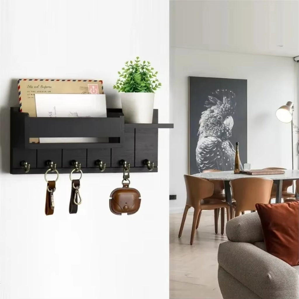 EntryMate – Sleutelhouder met Plank en 7 Haakjes