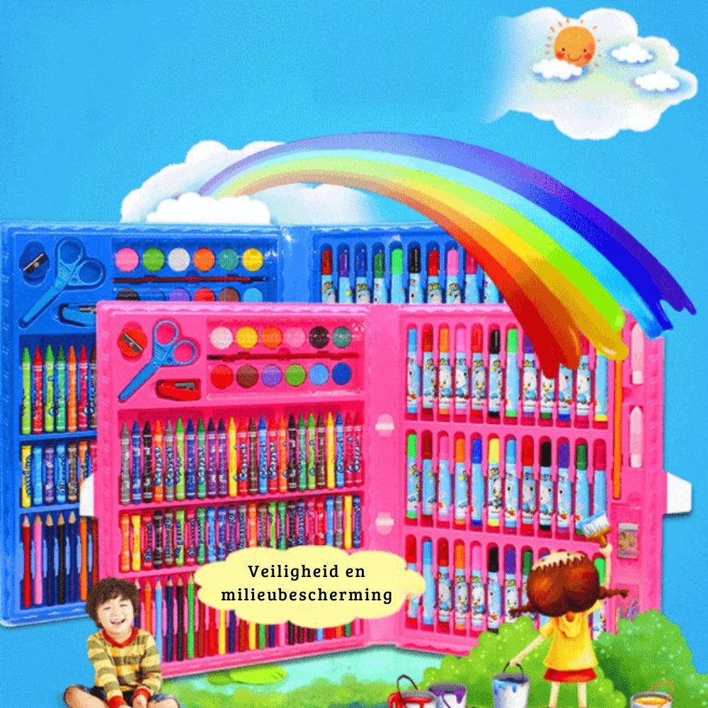 CraftiKidz – Complete tekenset van 208 stuks voor beginnende makers en jonge kunstenaars