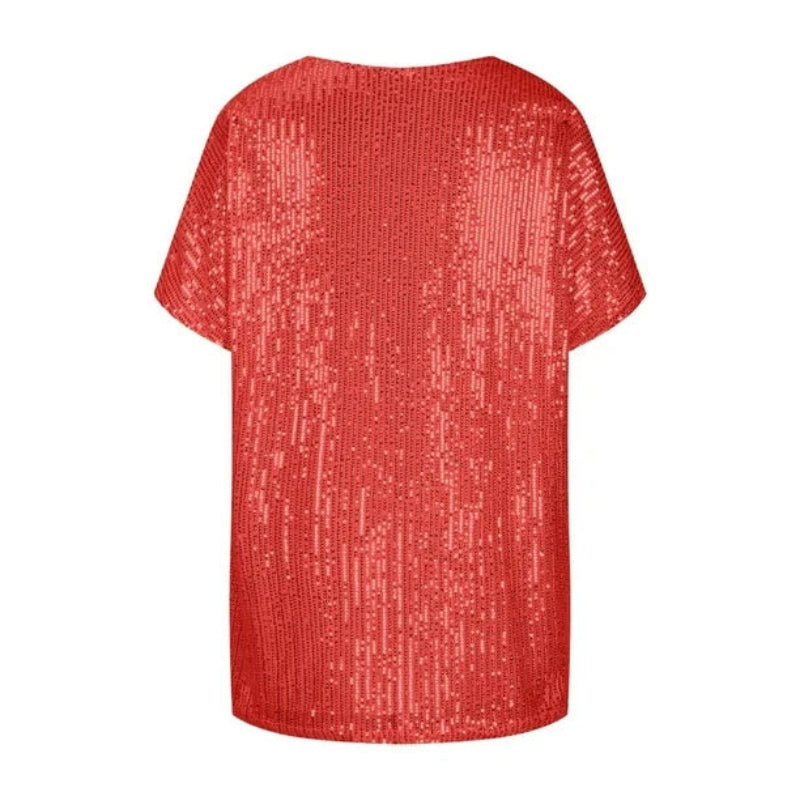 Junia – Modern T shirt met korte mouwen en v hals