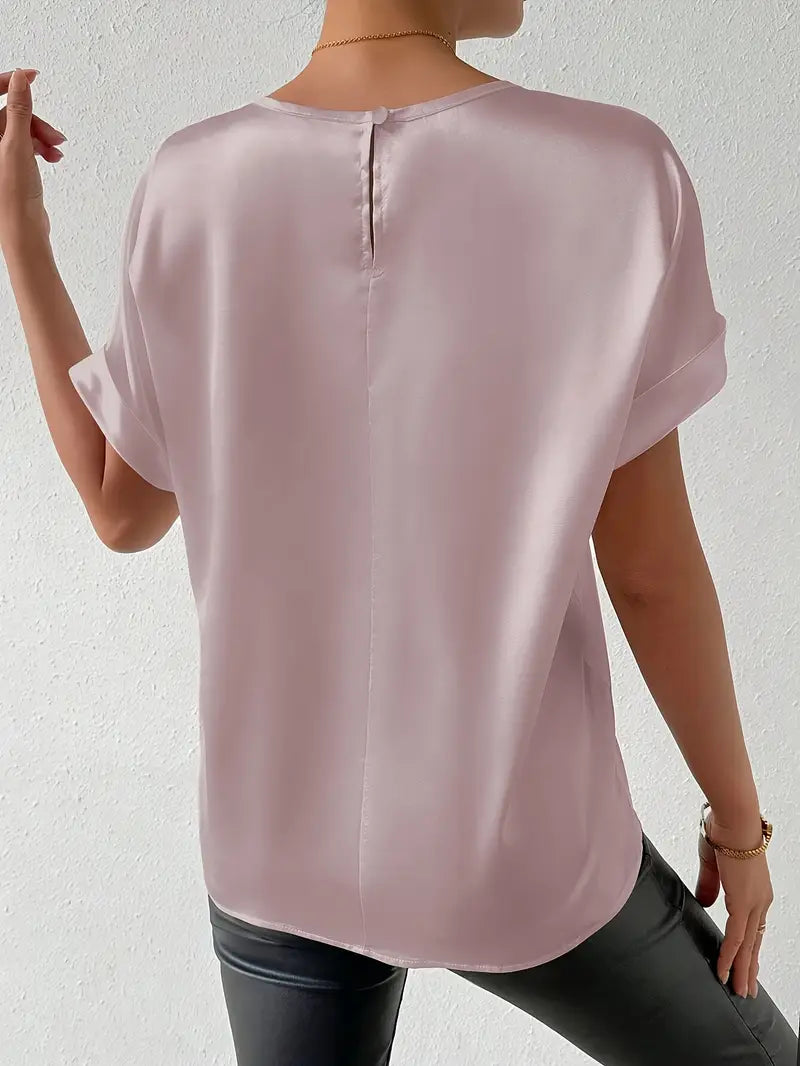 Norma - Elegant T-shirt met korte mouwen en ronde streep