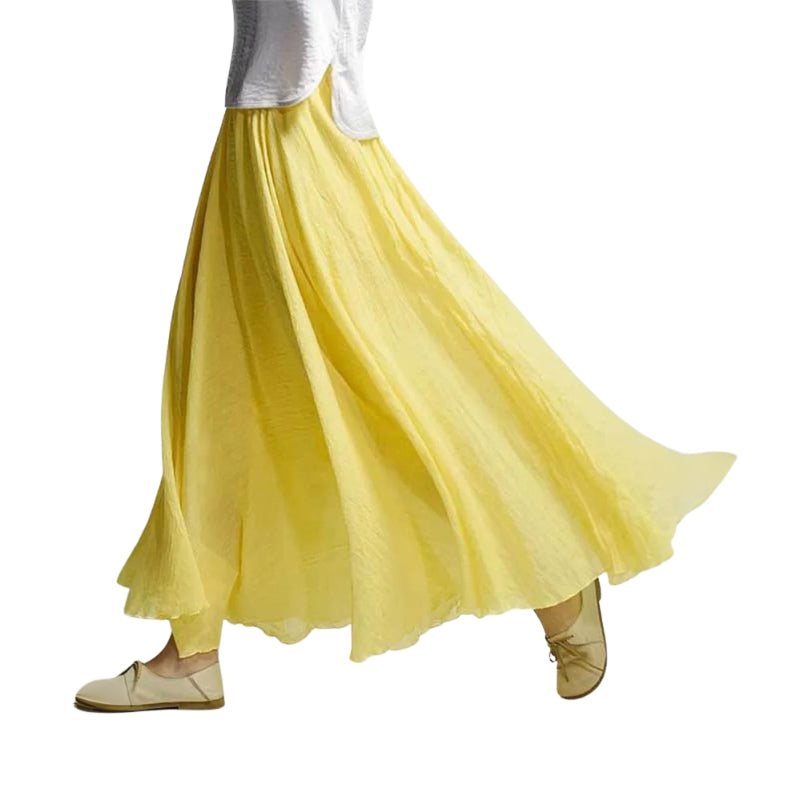Mireille – Lichtgewicht maxirok met hoge taille