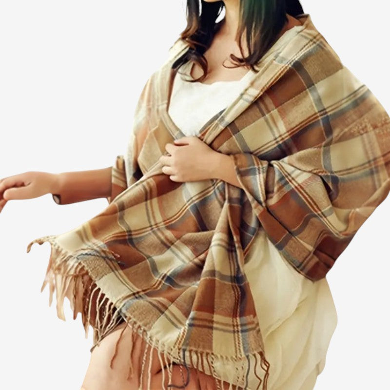 Jenna – Grote Sjaal met Decoratief Kwastje Ontwerp