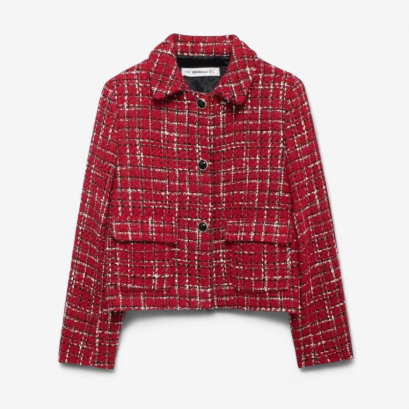 Leah – Lange Mouw Jas met Zakken en Knoopsluiting