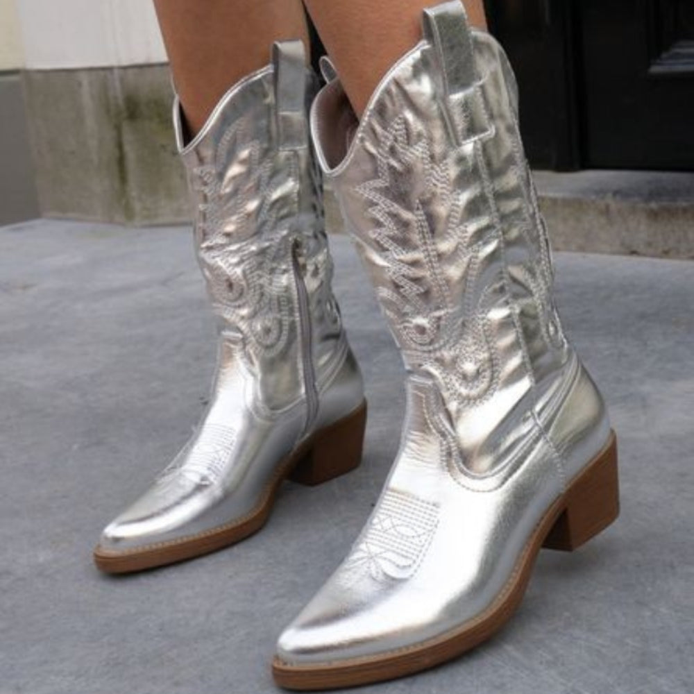 Bella – Stijlvolle cowboylaarzen met zijrits en gestructureerde zool