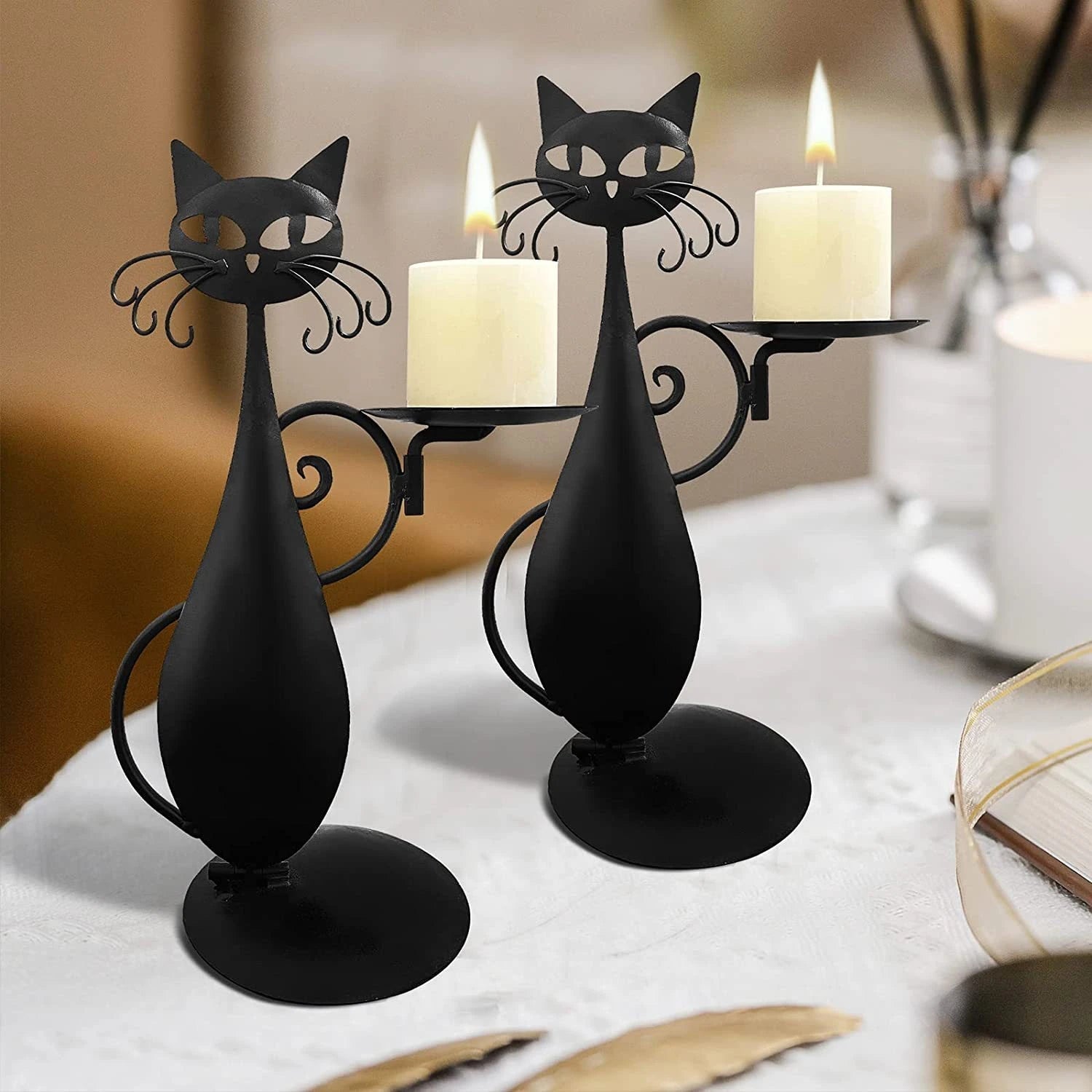 CatGlow - Charmante kaarsenhouder in de vorm van een kat voor moderne huizen