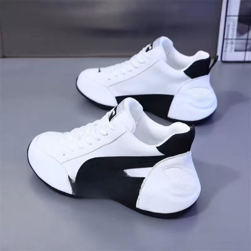 StepEase – Sneakers met Ronde Neus Slip On Ontwerp en Vetersluiting