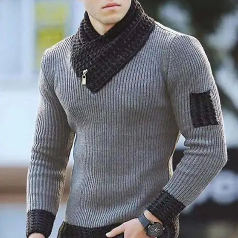 Samuel - Lange Mouwen Trui met Col en Slanke pasvorm