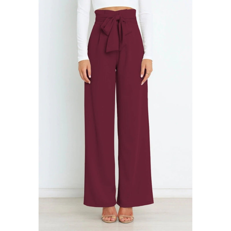 Isla - Chique wijde broek met hoge taille en stijlvolle strik