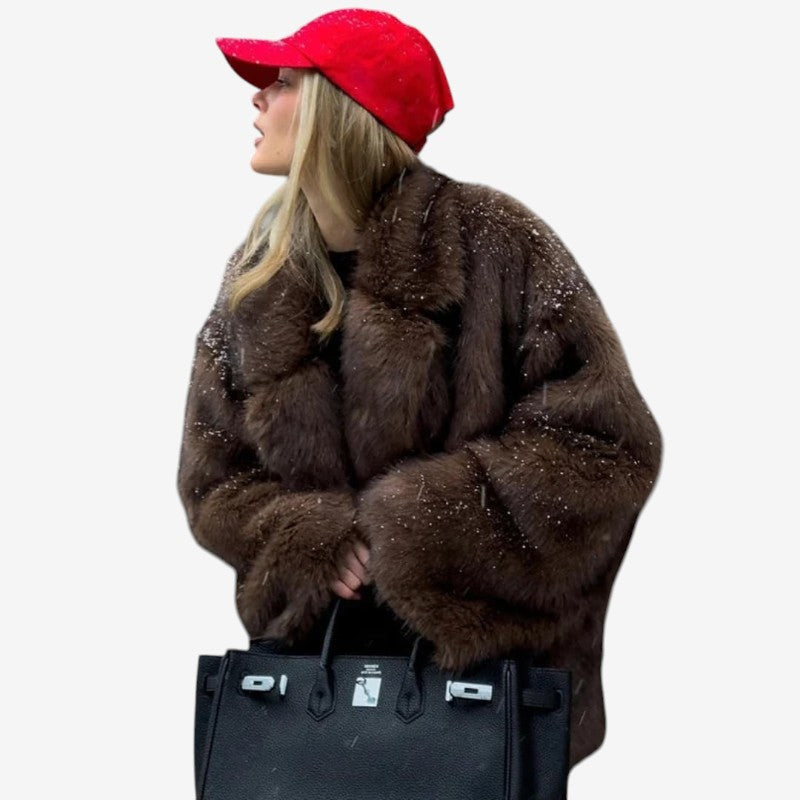 Riley – Oversized Jas met Lange Mouwen Open Voorkant en Reverskraag