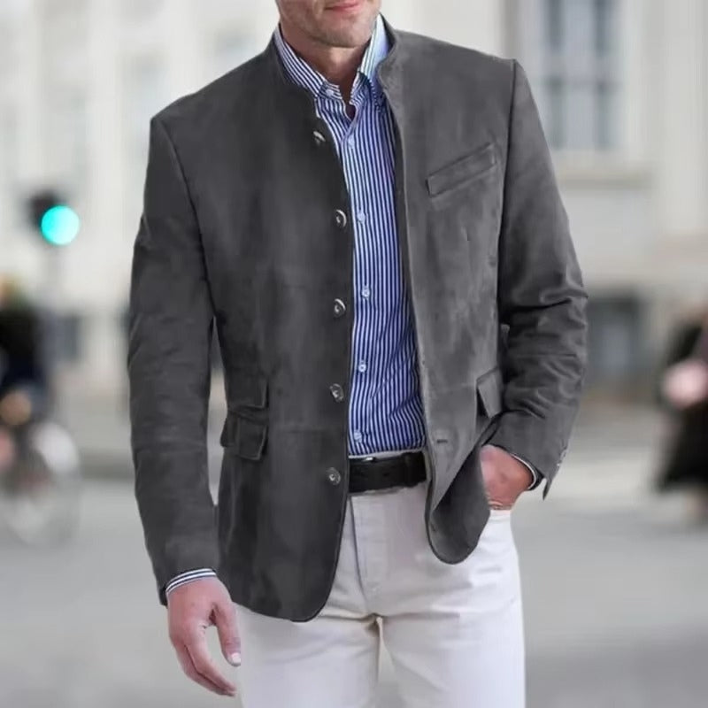 Robert – Lange Mouwen Jas met Meerdere Zakjes en Knopsluiting