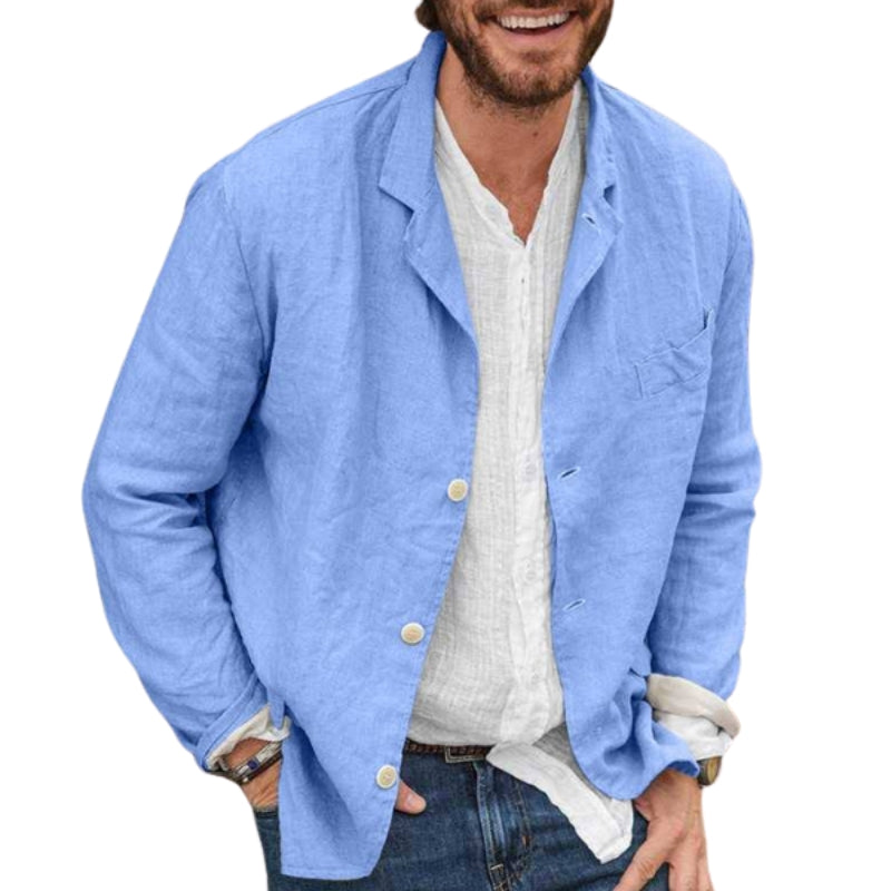 James – Moderne Herenjas met Verfijnde Kraag en Knoopsluiting