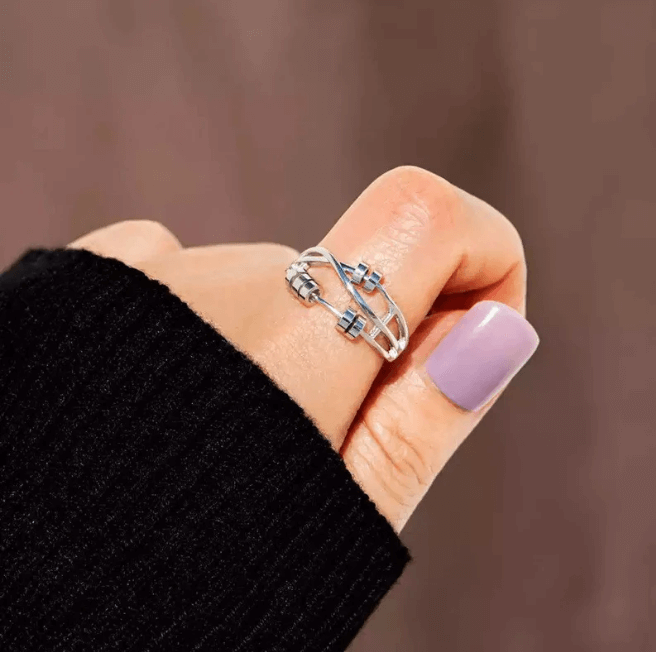 Willow - Stressverlichtende ring met roterende kralen voor focus en comfort