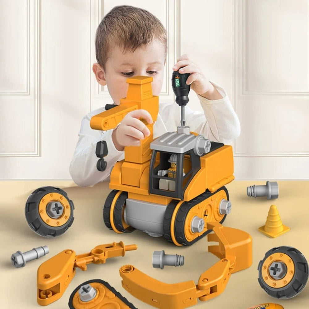 TinkerTruck – Bouwbare voertuigspeelset met schroevendraaier en creatief montageontwerp