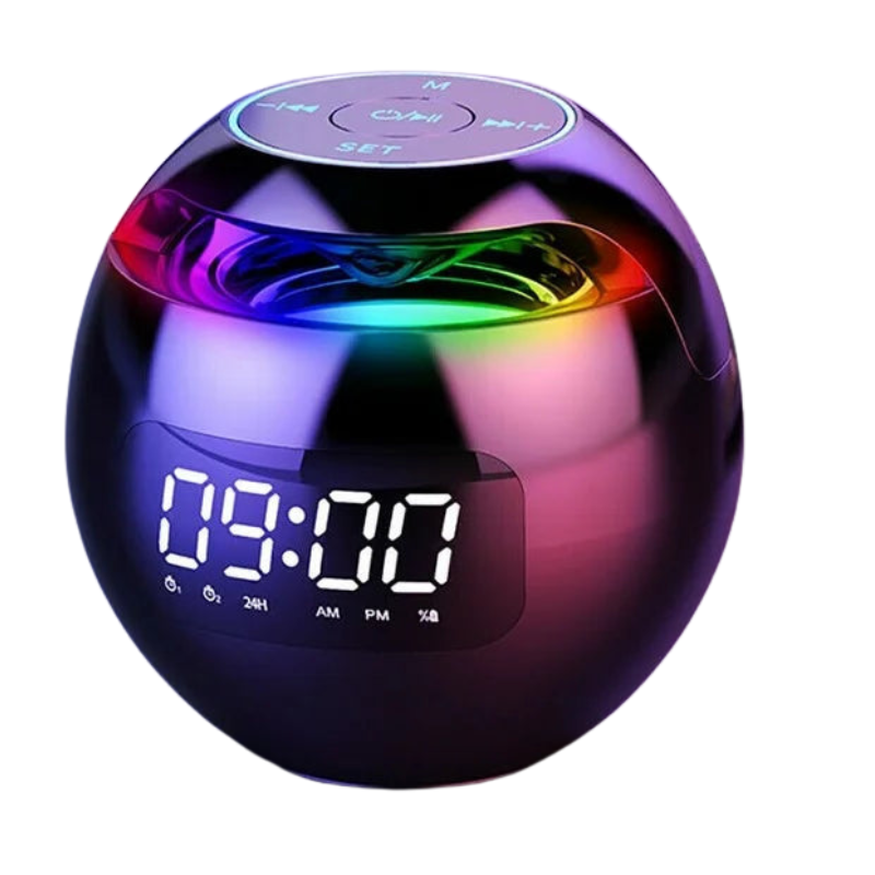 EchoGlow – Bluetooth Wekker Speaker met LED-display en Kleurrijk Nachtlampje