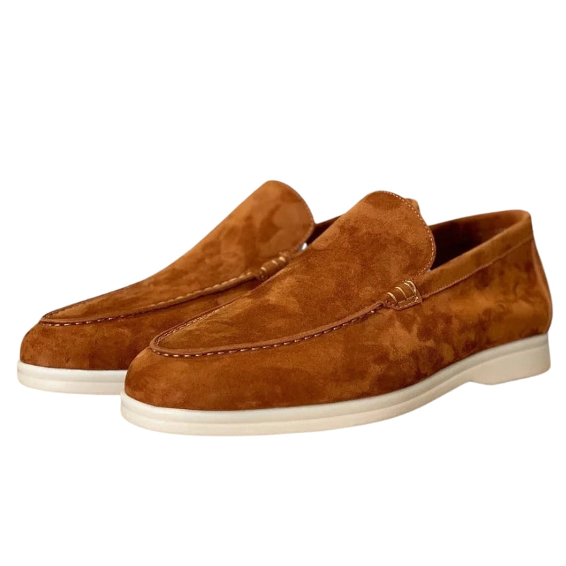 Dave – Klassieke Loafers van Runder Suède met Verfijnde Stiksels en Tijdloze Vorm