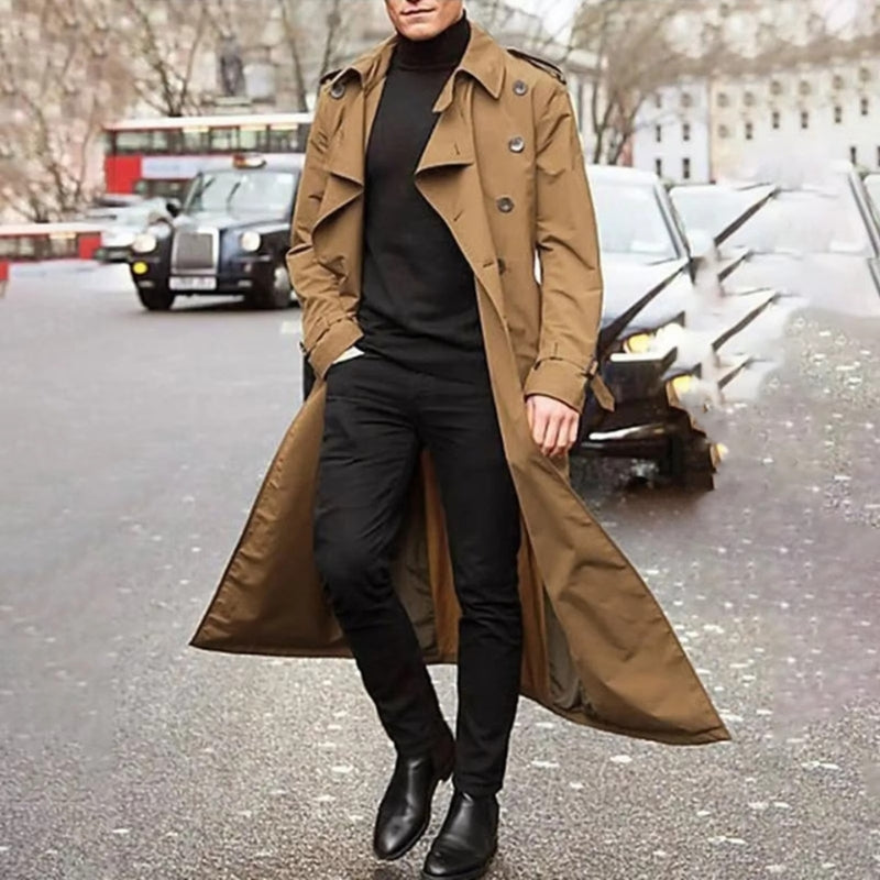 Jack – Lange Trenchcoat met Knopdetail en Tailleceintuur