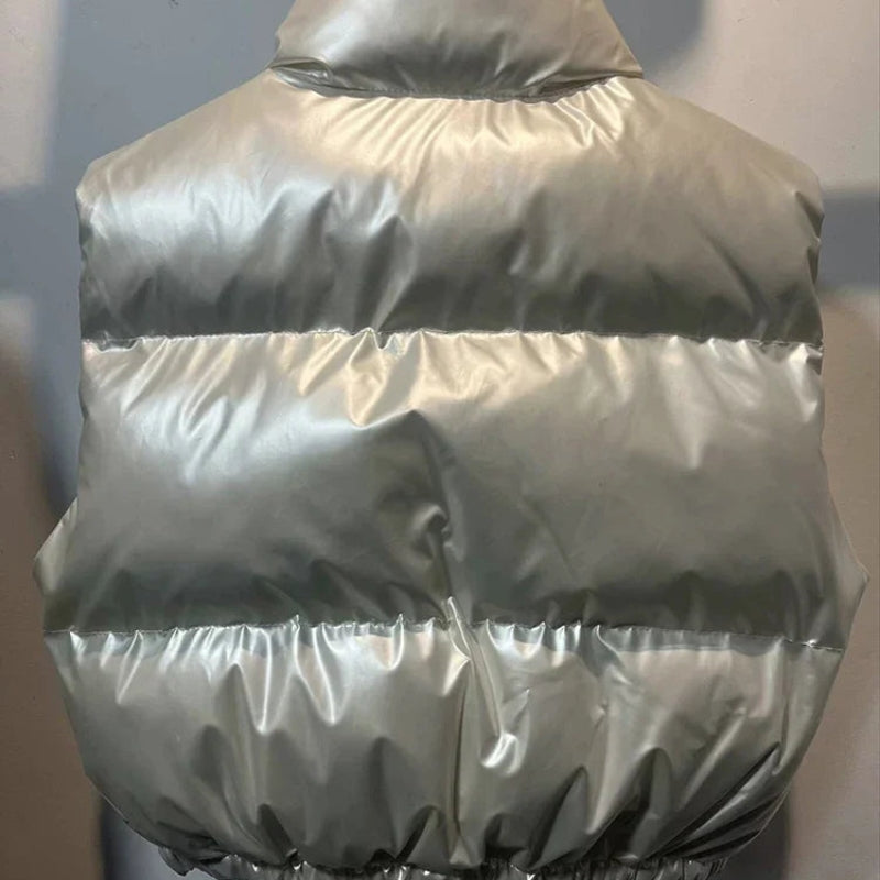 Ashley – Mouwloze Jas met Staande Kraag en Ritssluiting