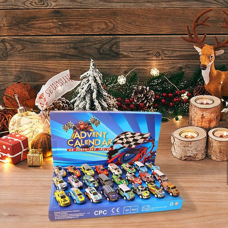 TurboTrack – Kerst Adventskalender met Mini Auto Speelgoed voor Geschenken