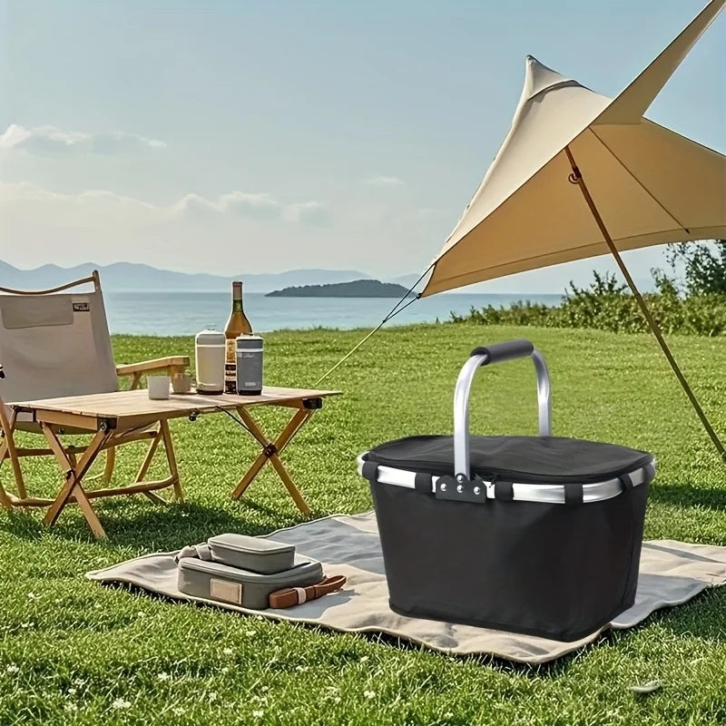 CarryFold – Opvouwbare Mand met Handvat en Ritssluiting