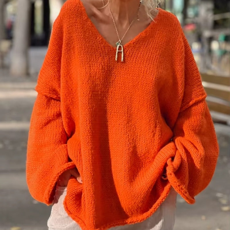 Ariana – Oversized Trui met Raglanmouwen en V Hals