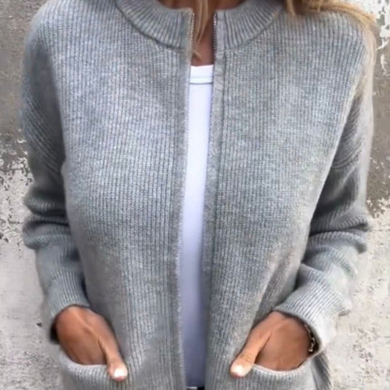 Marie – Jas met Lange Mouwen Ritssluiting en Zijzakken