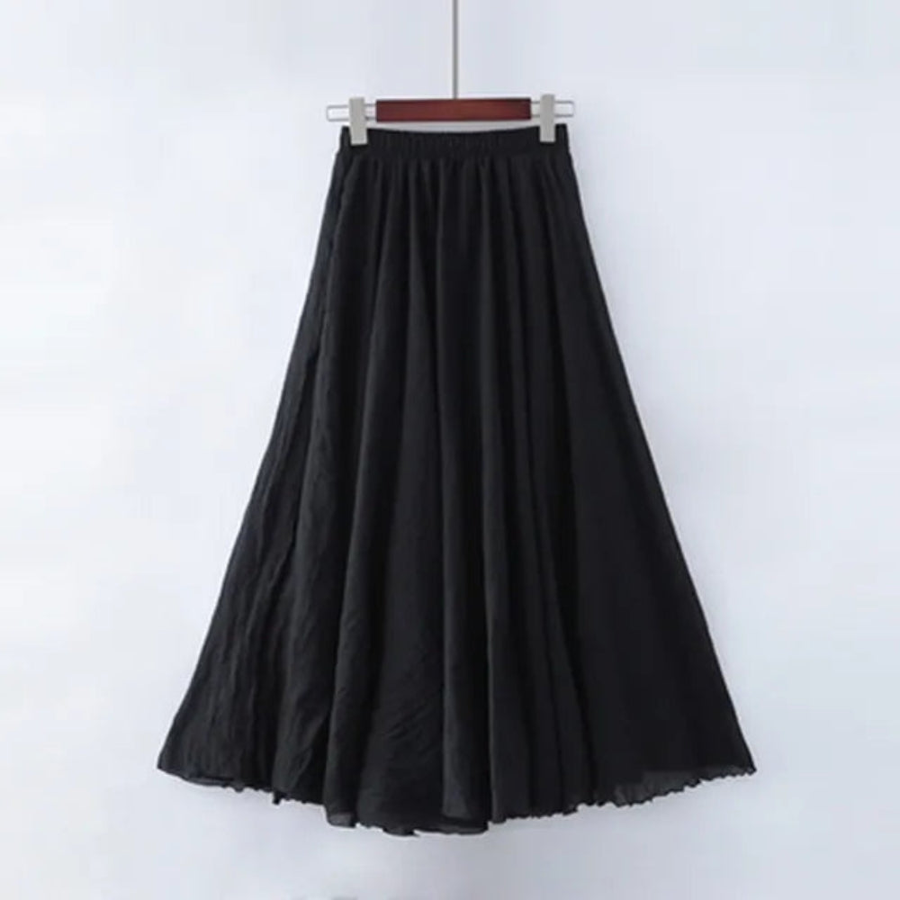 Elena – Soepelvallende maxi-rok met flatterende hoge taille en comfortabele pasvorm