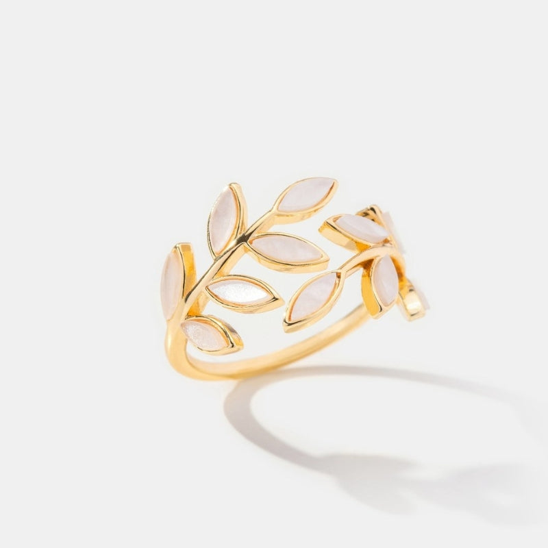 Elena – Trendy verstelbare ring met delicaat tak- en bladontwerp