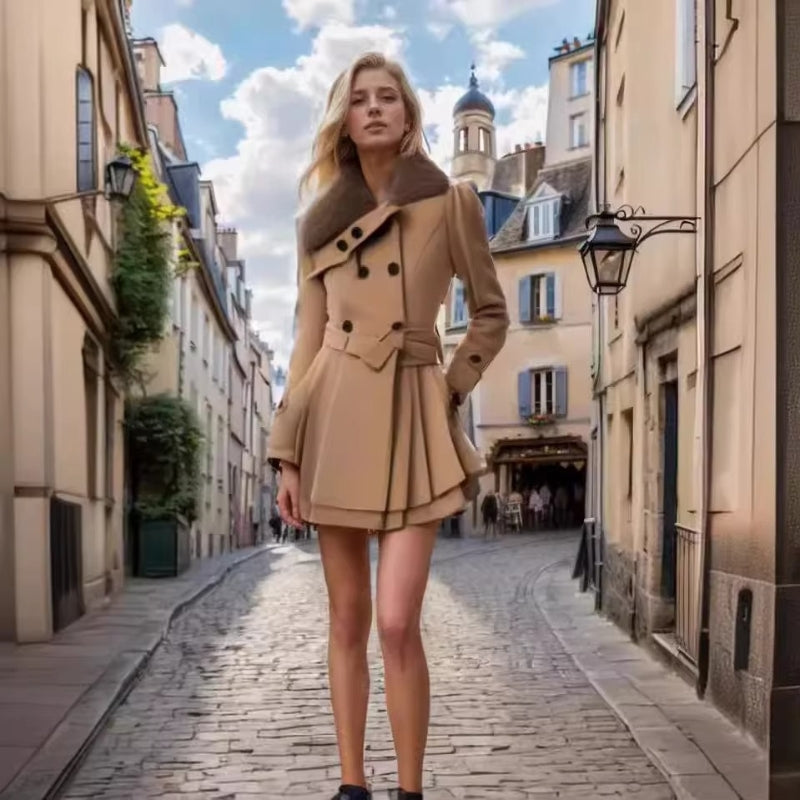 Madison – Lange Mouw Jas met Knopen aan de Voorkant en Tailleceintuur