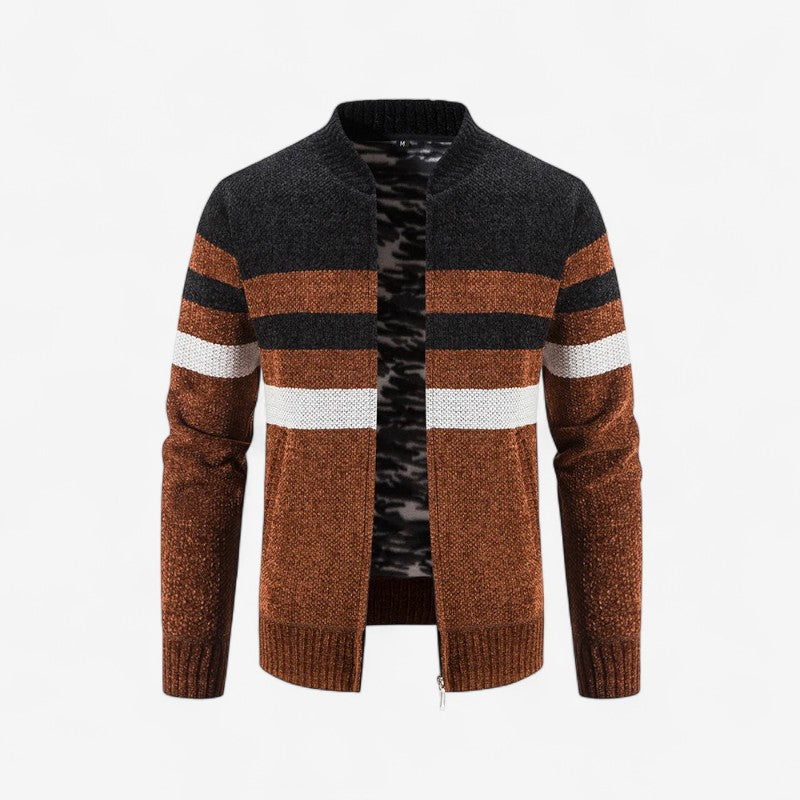 Mark - Lange Mouw Jas met Opstaande Kraag en Rits Sluiting