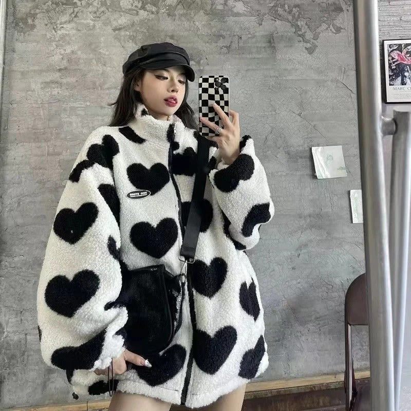 Zoe - Dubbelzijdig Casual Jack Met Hartjesprint