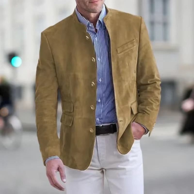 Robert – Lange Mouwen Jas met Meerdere Zakjes en Knopsluiting