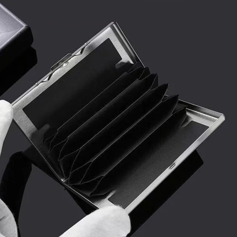 SlimGuard – Kaartenhouder met Meerdere Compartimenten en Knopbediening
