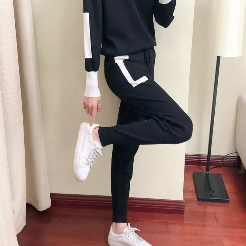 Tessa - Tweedelige Set met Lange Mouw Trui en Wijde Broek