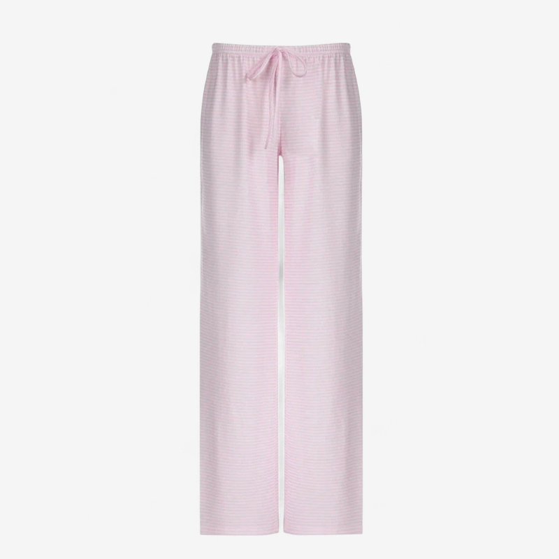 Mia – Casual Striped Wide-leg Broek met Rechte Snit