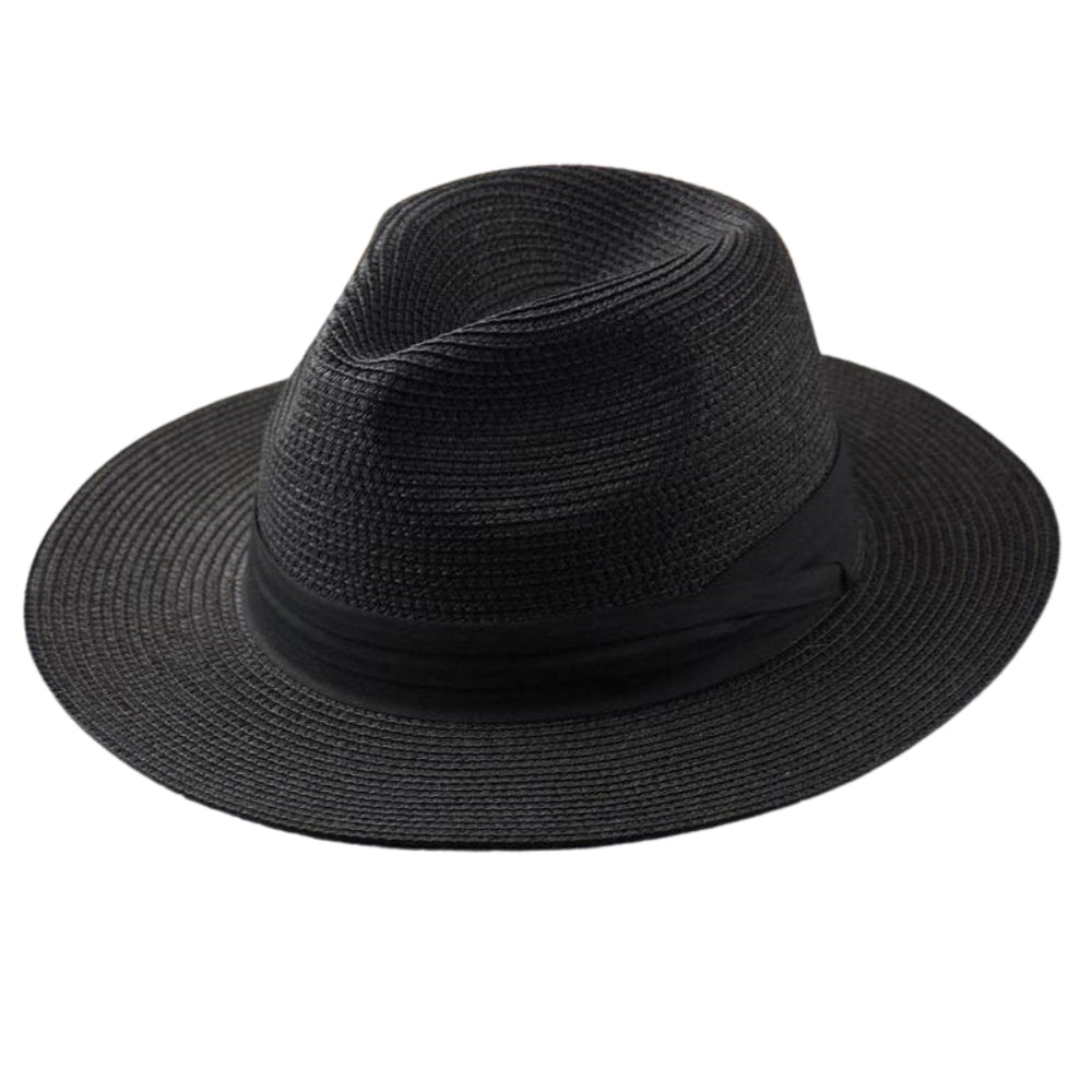 ShadeVibe - Hoed met Brede Rand en Zwarte Lint Accent