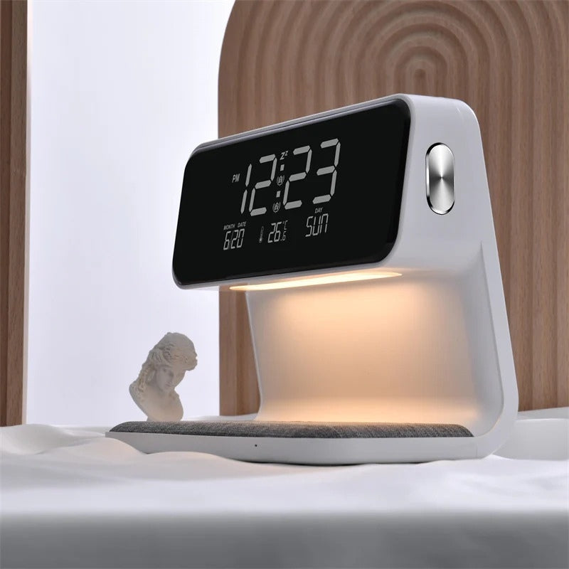 GlowSync - 3 in 1 Touchlamp met Wekker en Draadloos Opladen