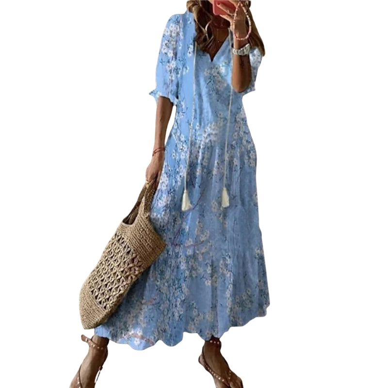 Caroline – Casual Jurk met Bloemenprint en Flatterende V-hals