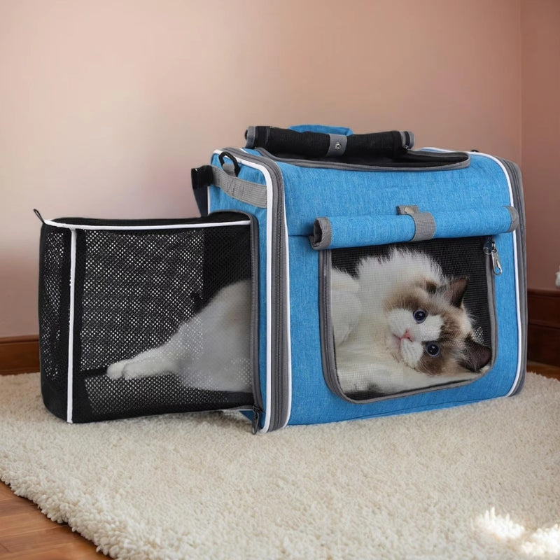 TravelBuddy – Huisdierentas met verstelbare ventilatie en meerdere ritsen