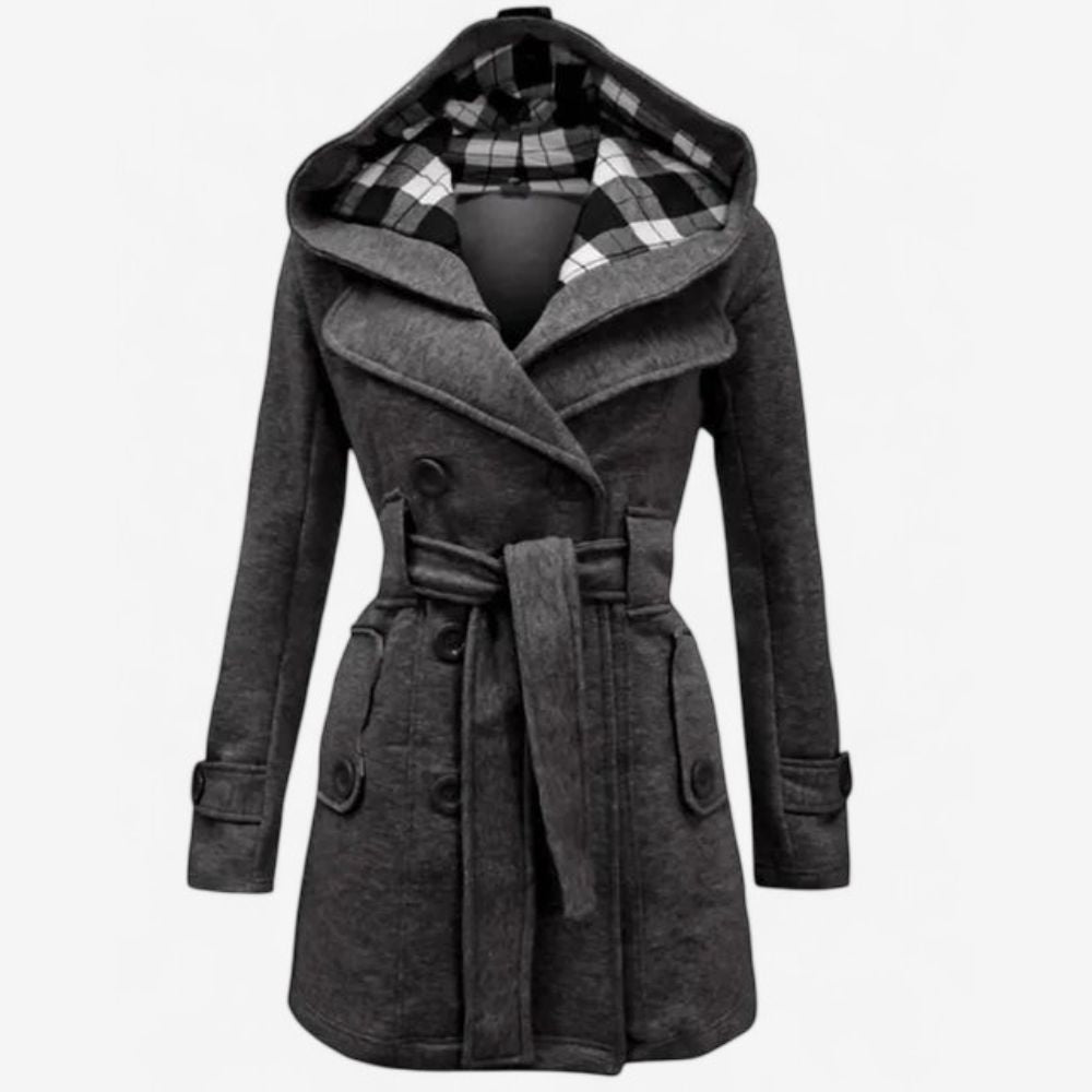 Celeste – Trenchcoat met Capuchon en Knopen aan de Voorzijde