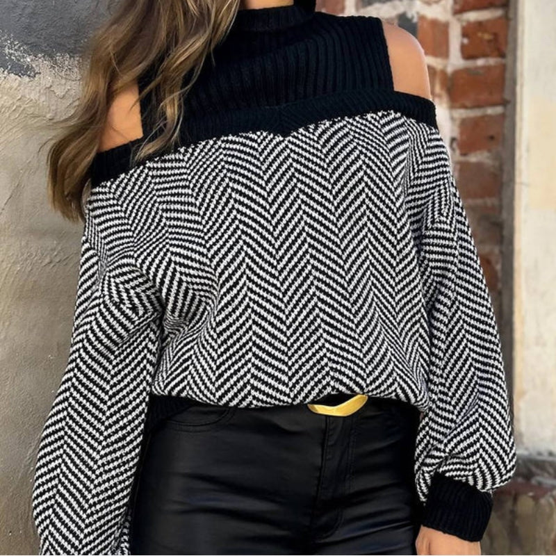 Allison - Lange Mouw Trui met Ronde Hals en Geribde Mouwen