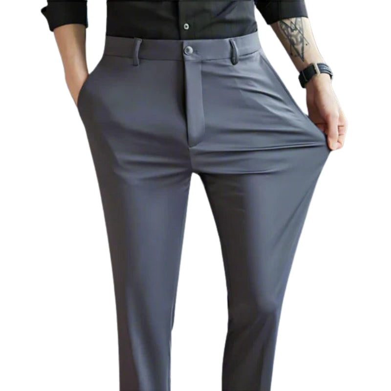 Gabriel – Slim Fit Broek met Elastische Stof en Zijzakken