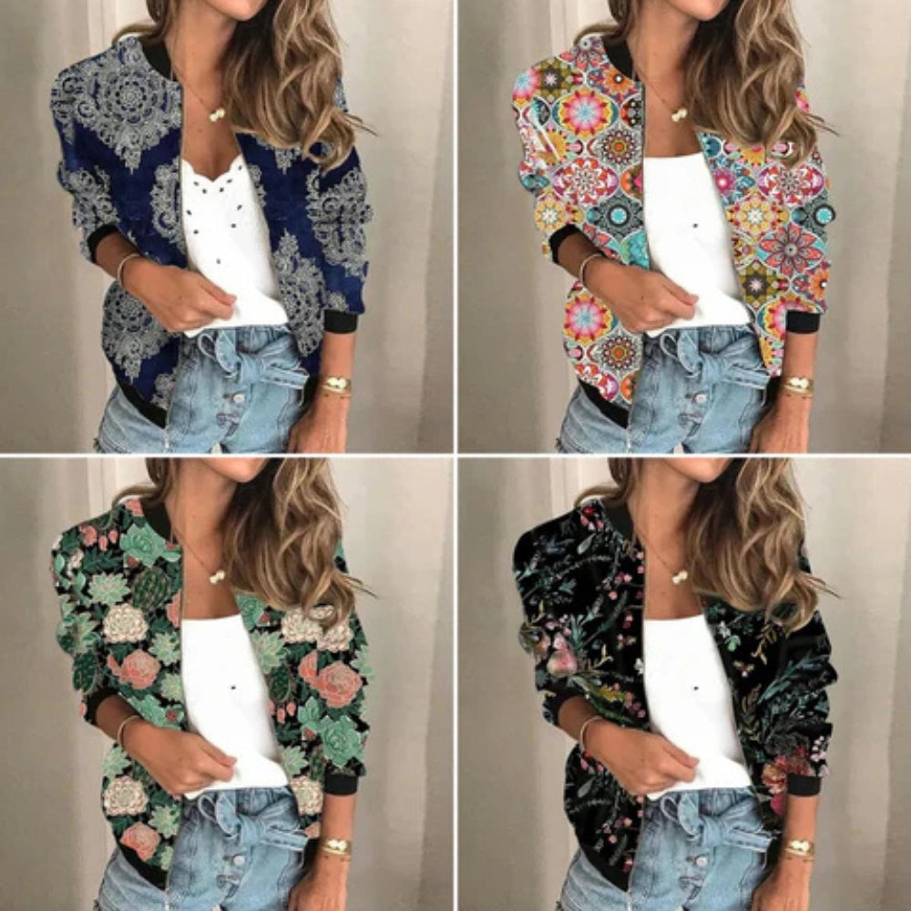 Evelyn – Stijlvol jasje met ritssluiting en printpatronen