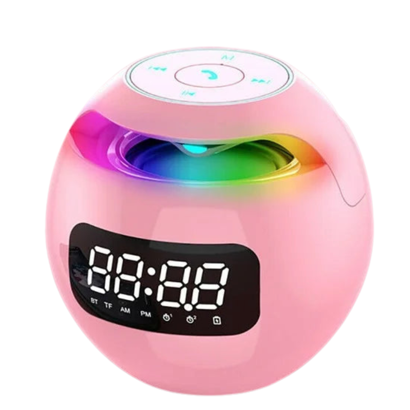 EchoGlow – Bluetooth Wekker Speaker met LED-display en Kleurrijk Nachtlampje