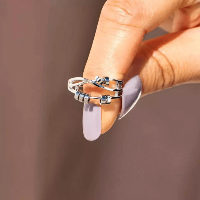 Willow - Stressverlichtende ring met roterende kralen voor focus en comfort