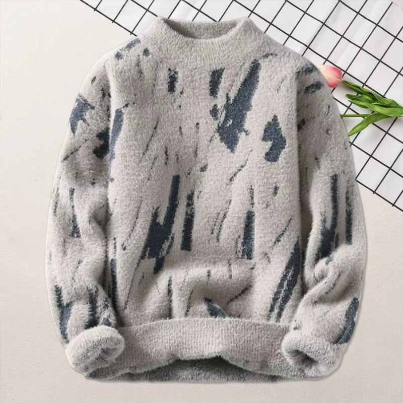 William - Lange Mouw Trui met Ronde Hals en Geribde Mouwen