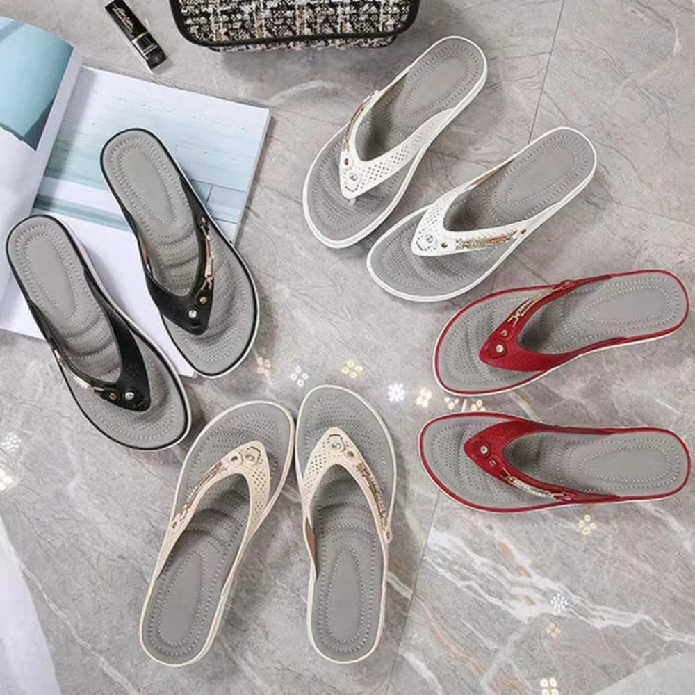Sienna - Elegante Slipper met Voetsteun Schokabsorberende Zolen en Comfortabele Pasvorm