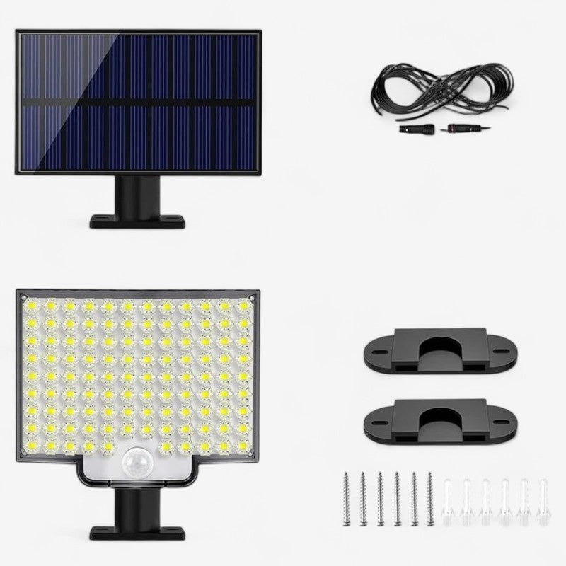 LumoGuard – 106 LED Zonnepaneel Beveiligingslamp met Bewegingssensor
