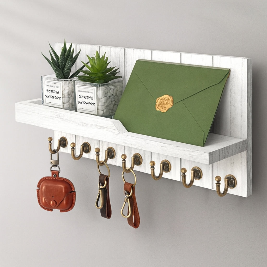 EntryMate – Sleutelhouder met Plank en 7 Haakjes